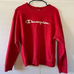 Champion red crewneck sweatshirt